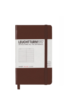 Leuchtturm1917 Not Defteri Cep Boy (A6), Sert Kapak, 185 Numaralandırılmış Sayfa, Çizgili - Kahverengi