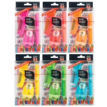 SERVE Bold Crayon Mécanique 0,7 mm & Pointe de Crayon Mécanique Double 0,7 mm & SERVE E-Bot Taille-Crayon avec Gomme Ensemble Cadeau Spécial de 3 Pièces,