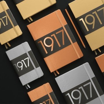 Leuchtturm1917 Cell Size (A6) Metallic (Special Series), Note Book, Hard Cover, Stripe - Copper