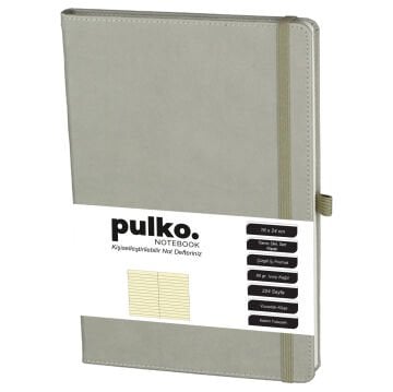 PULKO Notebook Not Defteri, (16X24CM), Termo Deri, 224 Sayfa, Çizgili, 041, Bej