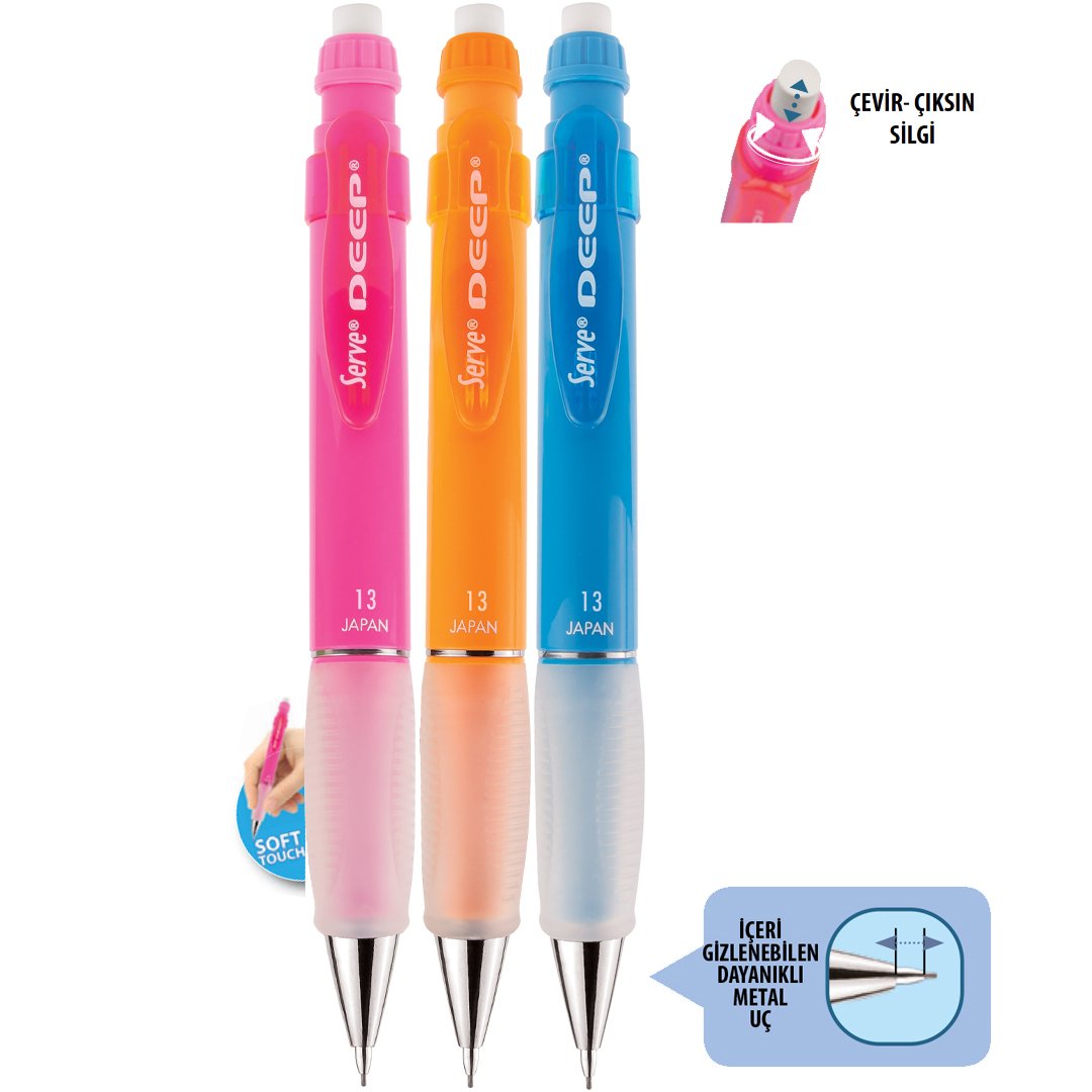 SERVE Deep NEON Mekanik Kurşun Kalem 1.3 mm (Uçlu Kalem),