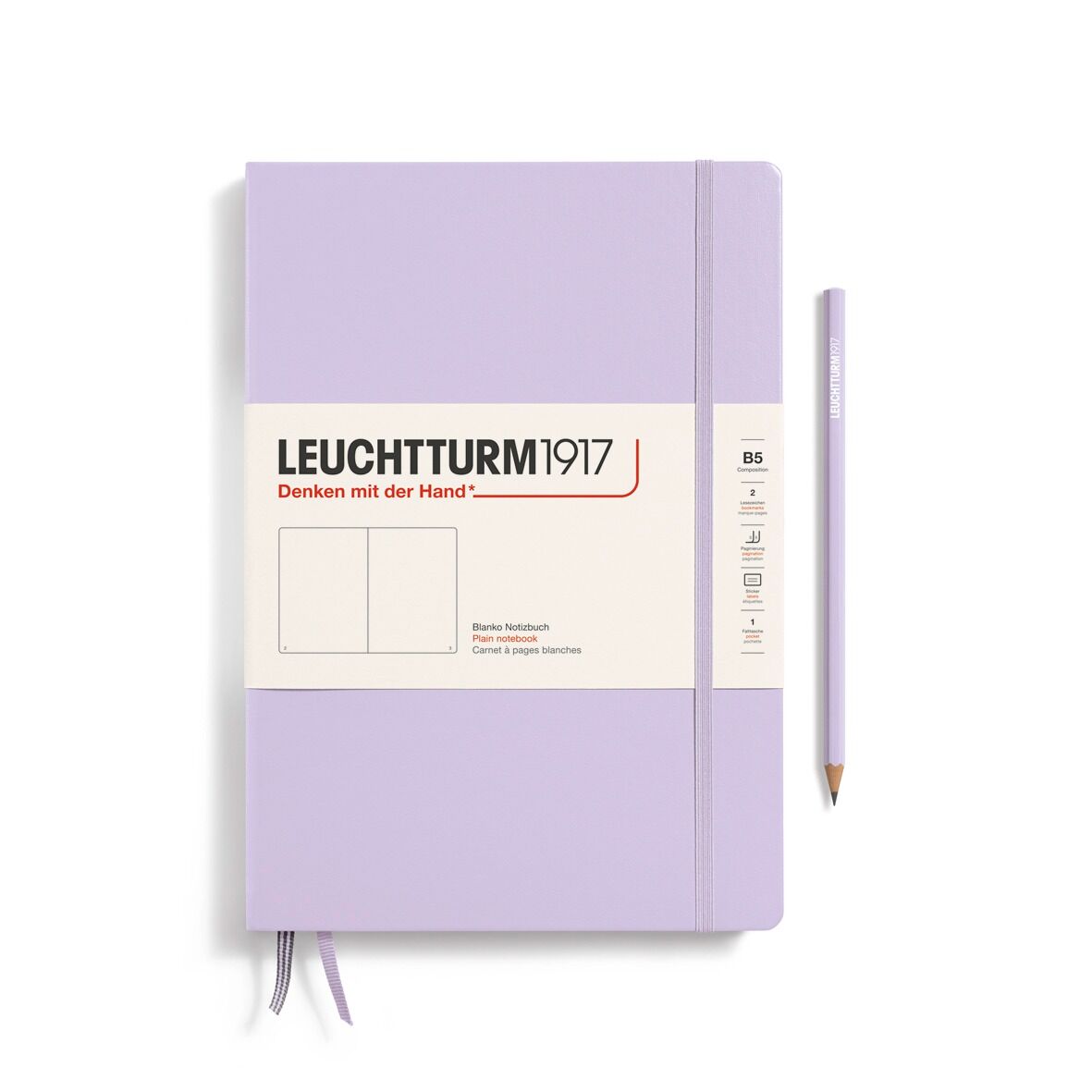 Leuchtturm1917 Not Defteri Tablet Boy (B5), Sert Kapak, 219 Numaralandırılmış Sayfa Leylak - Düz