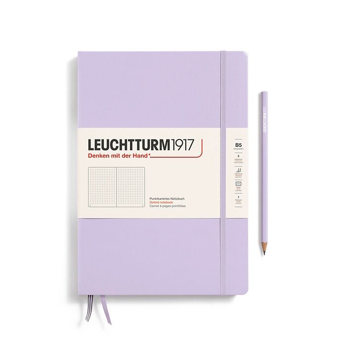 Leuchtturm1917 Not Defteri Tablet Boy (B5), Sert Kapak, 219 Numaralandırılmış Sayfa Leylak - Noktalı
