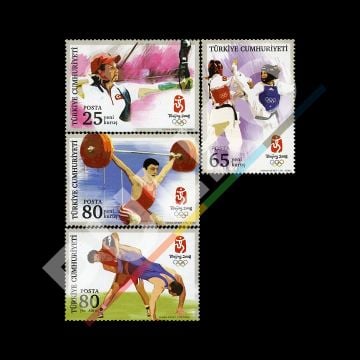 Pekin Olimpiyat Oyunları (8 Ağustos 2008) - Türkiye Cumhuriyeti Pul Koleksiyonu