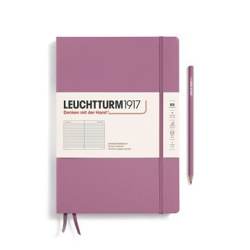 Leuchtturm1917 Not Defteri Tablet Boy (B5), Sert Kapak, 219 Numaralandırılmış Sayfa Tozlu Gül - Çizgili