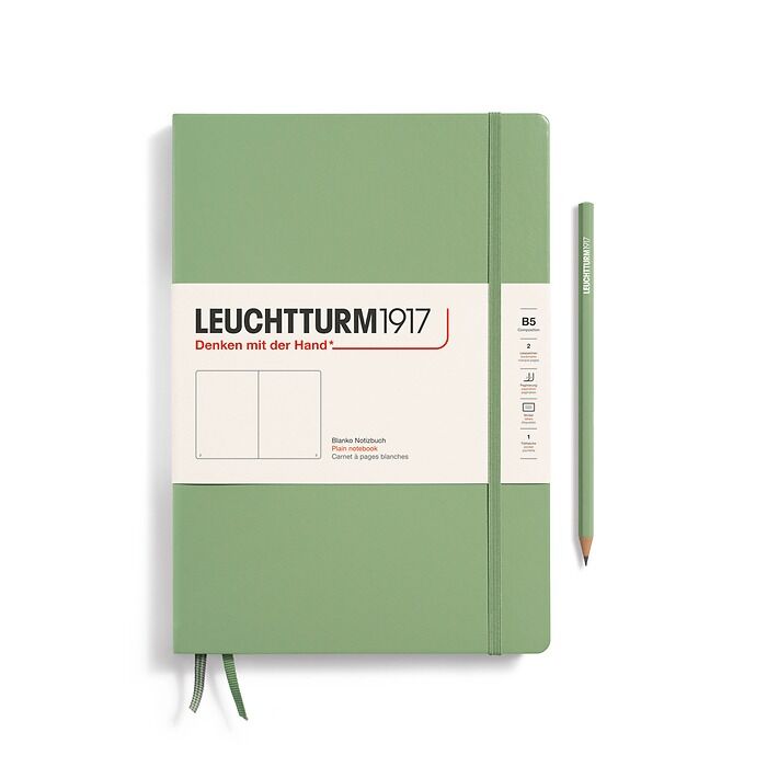 Leuchtturm1917 Not Defteri Tablet Boy (B5), Sert Kapak, 219 Numaralandırılmış Sayfa Ada Çayı - Düz