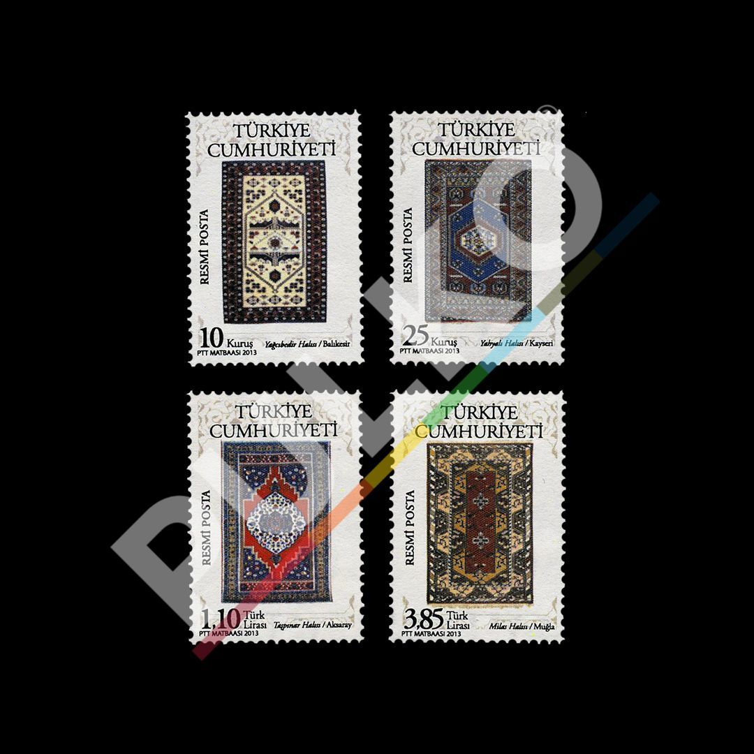Türk Halı ve Kilim Motifleri Konulu Resmi Posta Pulları (14 Şubat 2013) - Türkiye Cumhuriyeti Pul Koleksiyonu