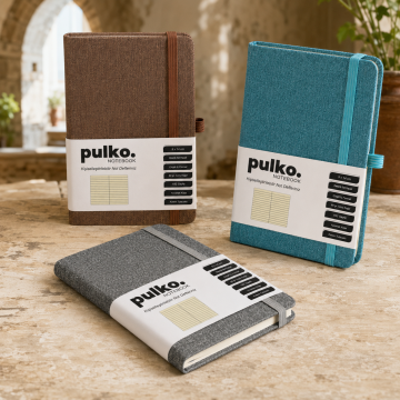 PULKO Notebook, (9x14cm), Patterned Hard Cover, 192 Pages, Lined, 035,