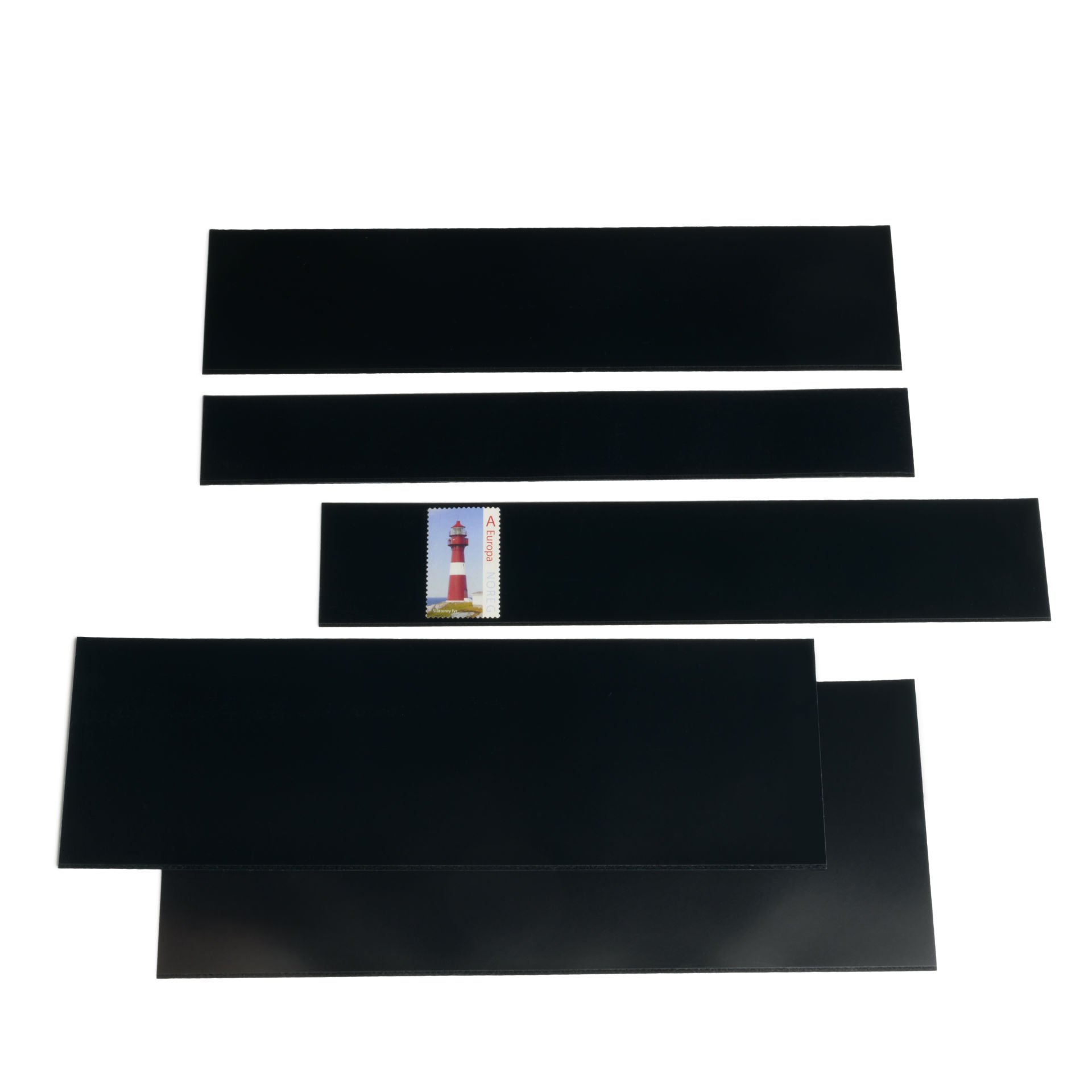 Leuchtturm HAWID Karma Paket, 500 Adet Şerit (217 x 26 - 160 mm), Siyah Zemin