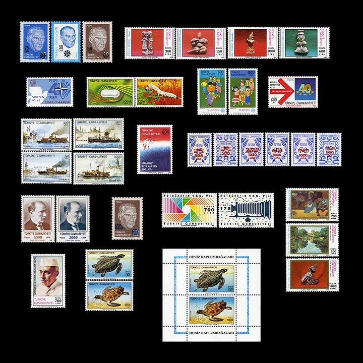 Türkiye Cumhuriyeti Pul Koleksiyonu - 1989 Yıl Seti