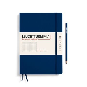 Leuchtturm1917 Not Defteri Tablet Boy (B5), Sert Kapak, 219 Numaralandırılmış Sayfa Lacivert - Noktalı