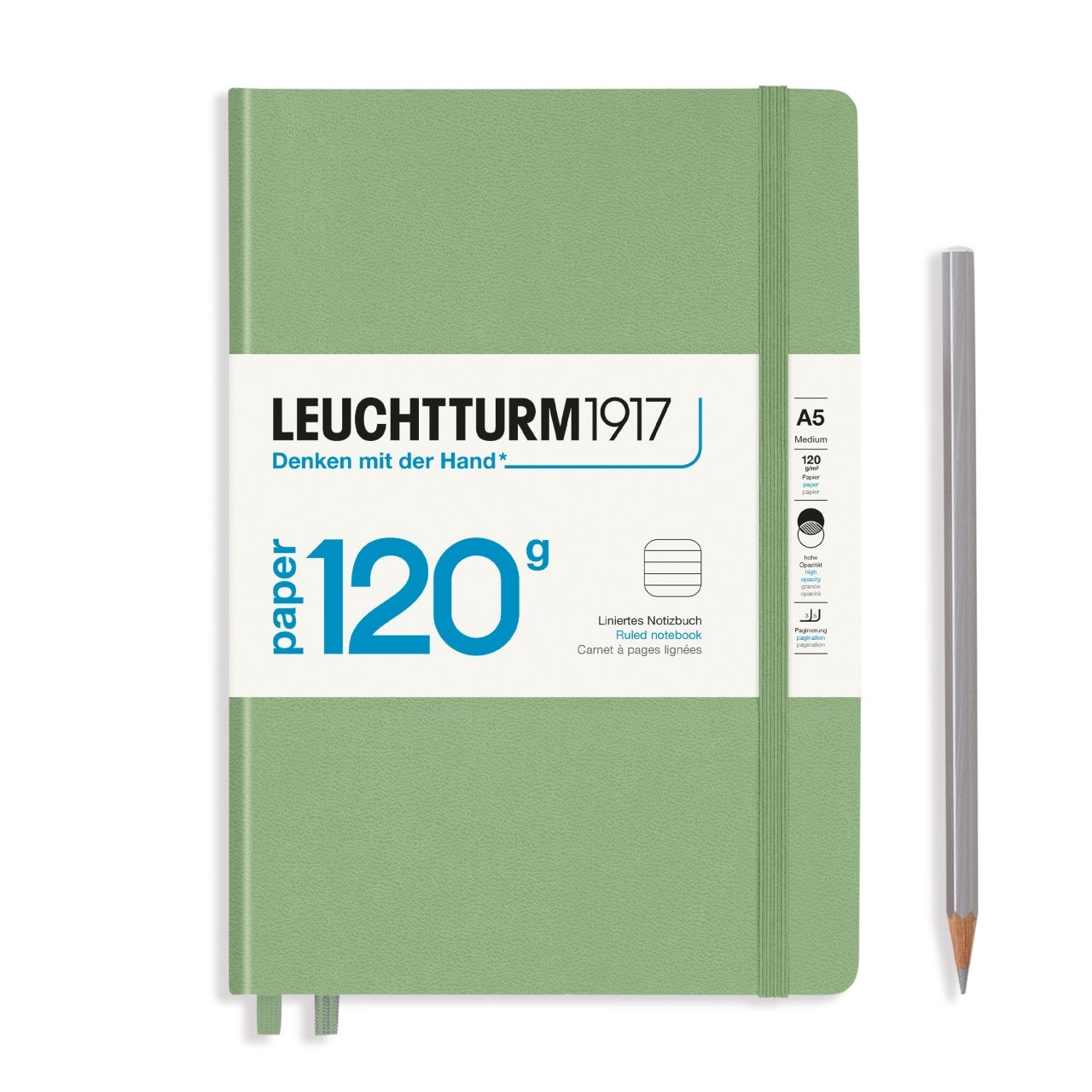 Leuchtturm1917 Not Defteri Orta Boy (A5), Edition 120G, Ada Çayı - Çizgili