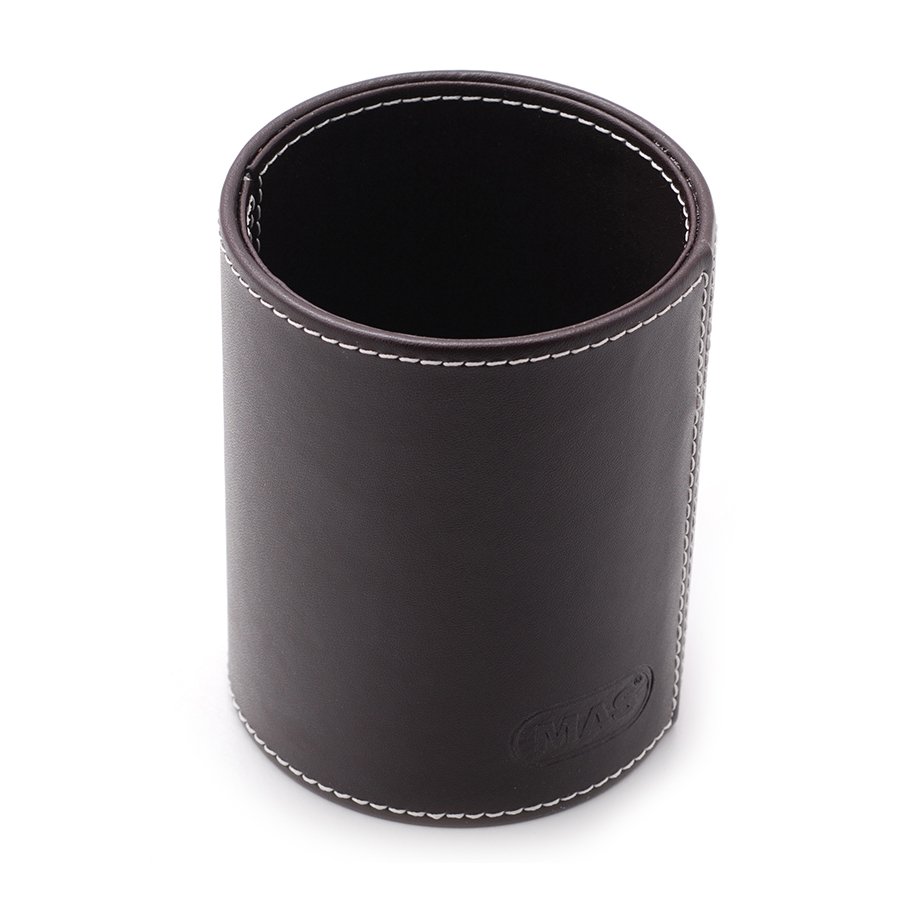 MAS 3804 Suni Deri Kalemlik, Silindirik, Kahverengi