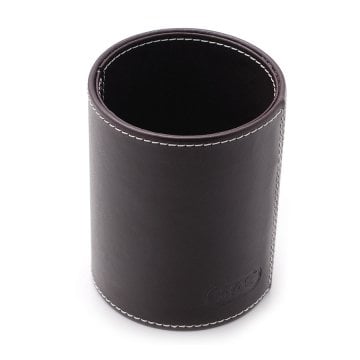 MAS 3804 Suni Deri Kalemlik, Silindirik, Kahverengi