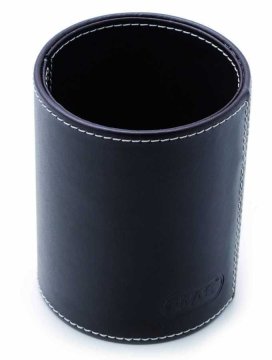 MAS 3804 Suni Deri Kalemlik, Silindirik, Siyah