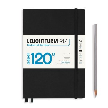 Leuchtturm1917 Not Defteri Orta Boy (A5), Edition 120G, Siyah - Çizgili