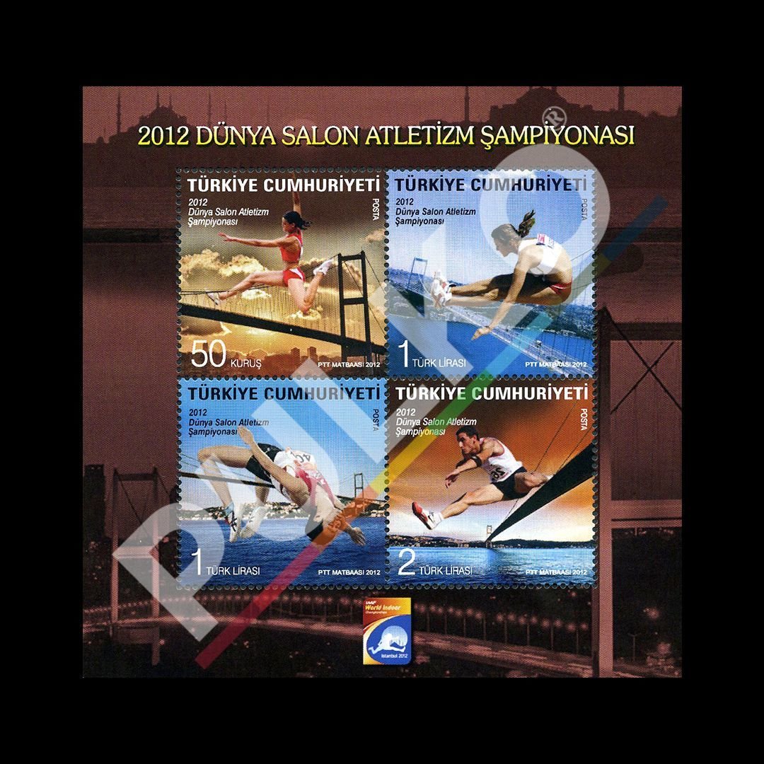 2012 Dünya Salon Atletizm Şampiyonası Anma Bloğu (9 Mart 2012) - Türkiye Cumhuriyeti Pul Koleksiyonu