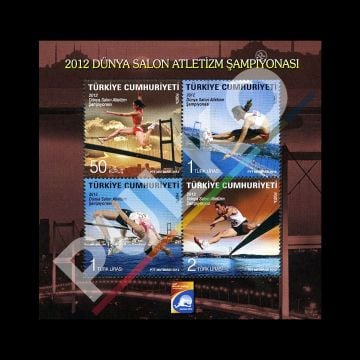2012 Dünya Salon Atletizm Şampiyonası Anma Bloğu (9 Mart 2012) - Türkiye Cumhuriyeti Pul Koleksiyonu
