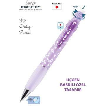 SERVE Deep Üçgen Baskılı Mekanik Kurşun Kalem 0.7 mm (Uçlu Kalem),