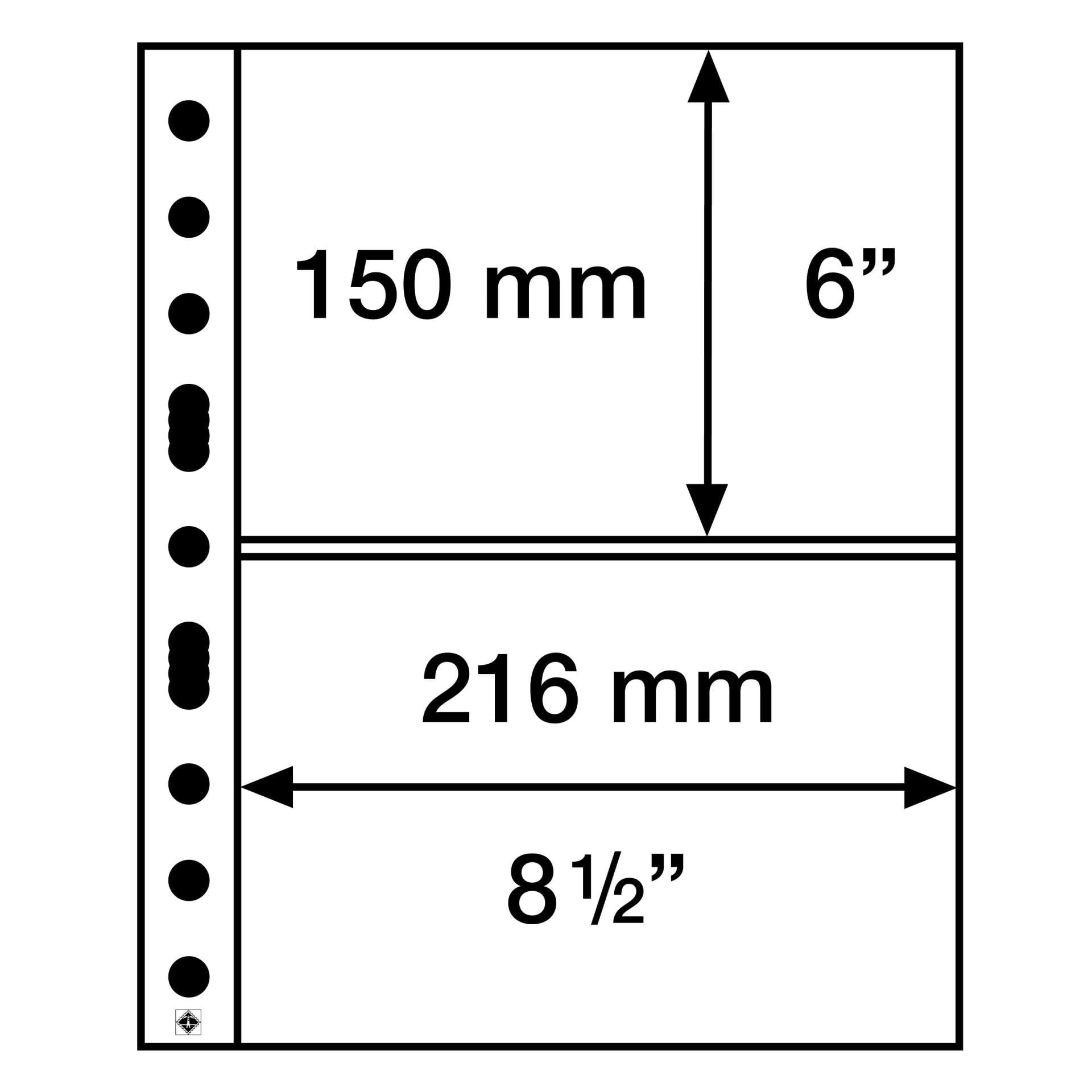 Leuchtturm GRANDE Kağıt Para, Zarf, Efemera İçin Yapraklar, 2C (150 X 216 mm)