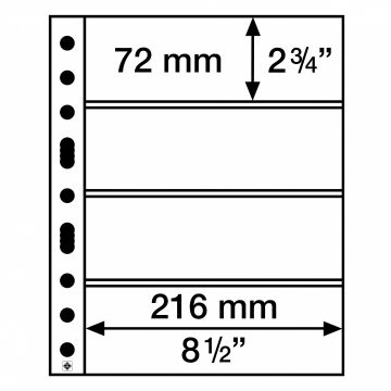 Leuchtturm GRANDE Kağıt Para, Zarf, Efemera İçin Yapraklar, 4C (216 X 72 mm)