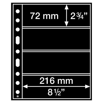 Leuchtturm GRANDE Kağıt Para, Zarf, Efemera İçin Yapraklar, 4S (72 X 216 mm)