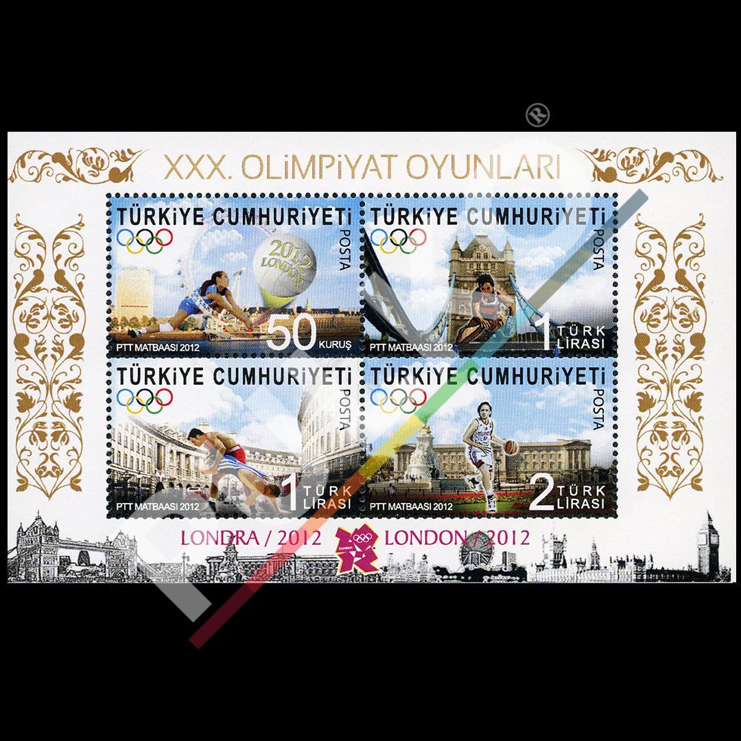 Olimpiyat Oyunları Londra 2012 (27 Temmuz 2012) - Türkiye Cumhuriyeti Pul Koleksiyonu