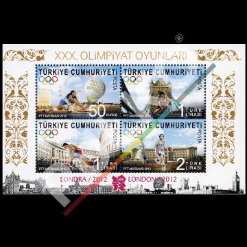Olimpiyat Oyunları Londra 2012 (27 Temmuz 2012) - Türkiye Cumhuriyeti Pul Koleksiyonu