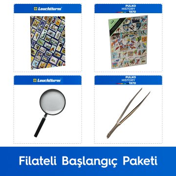 PULKO Filateli Başlangıç Paketi (Leuchtturm Hobby Pul Defteri, 100 Çeşit Pul, Pul Maşası ve Büyüteç), Kış Olimpiyatları Pulları ile