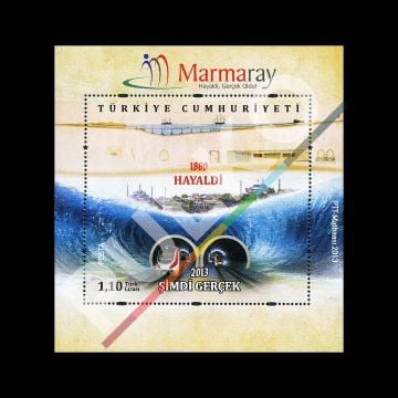 Marmaray Anma Bloğu (1-5000 arası Seri Numaralı) (29 Ekim 2013) - Türkiye Cumhuriyeti Pul Koleksiyonu