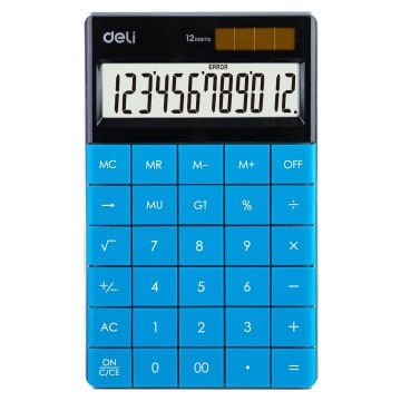Deli, Hesap Makinesi 1589, 12 Haneli, Mavi