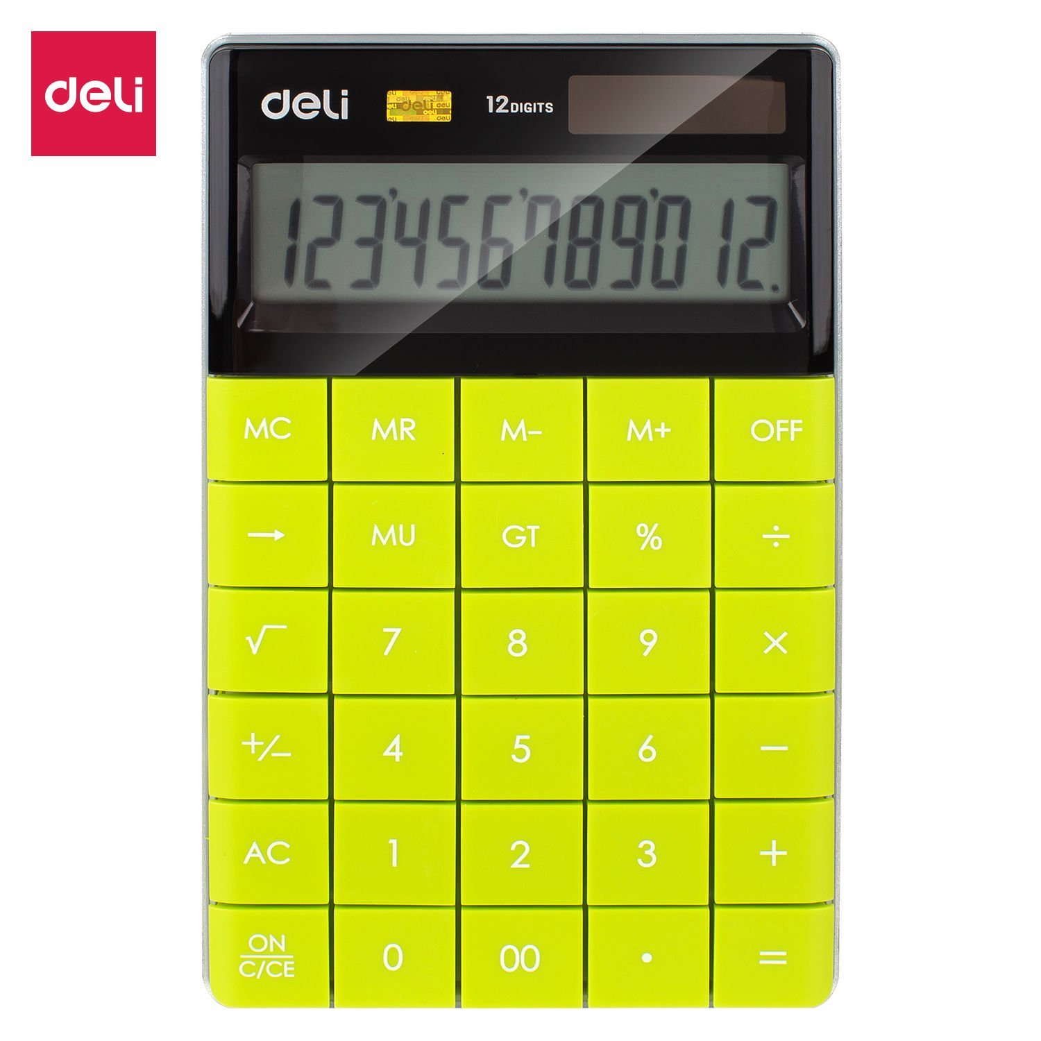 Deli, Hesap Makinesi 1589, 12 Haneli, Yeşil