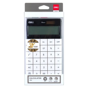 Deli, Hesap Makinesi 1589, 12 Haneli, Beyaz