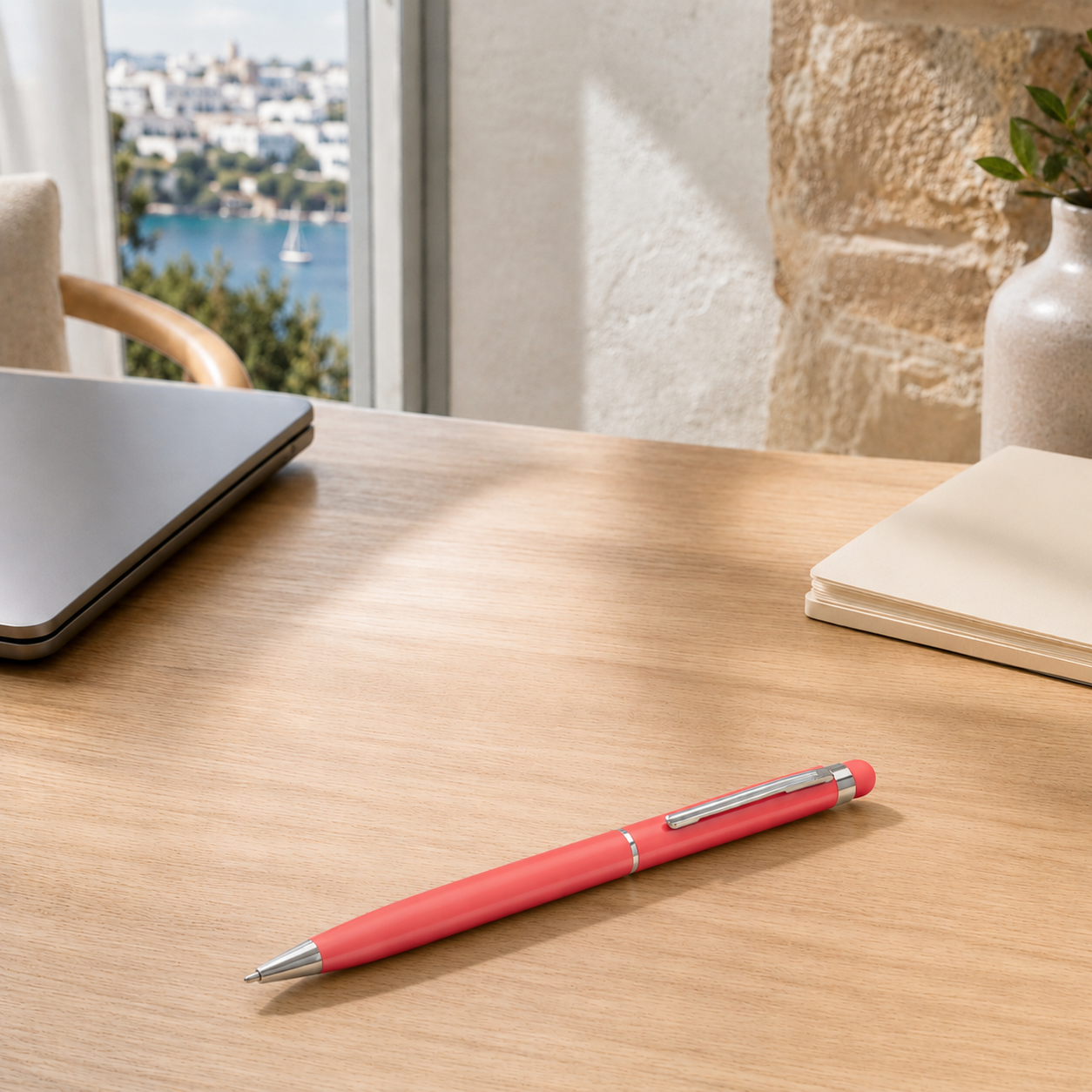 ThinyTouch, Dokunmatik Ekran Uçlu, Metal Kasa, Tükenmez Kalem, Açık Pembe