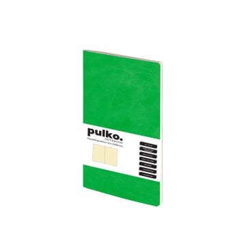 PULKO Notebook Not Defteri, (9x14cm), Terzi Dikiş, Termo Deri Kapak, 64 Sayfa, Krem Kağıt, Düz, 030, Yeşil