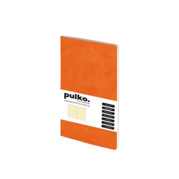 PULKO Notebook Not Defteri, (9x14cm), Terzi Dikiş, Termo Deri Kapak, 64 Sayfa, Krem Kağıt, Düz, 030, Turuncu