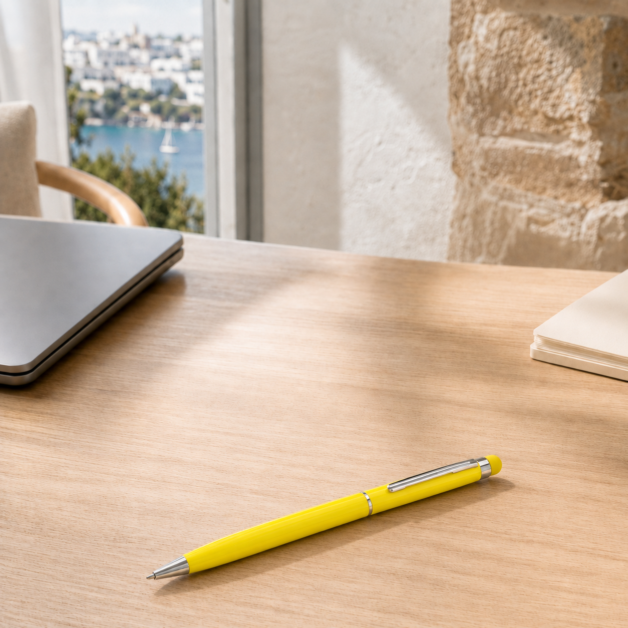 ThinyTouch, Dokunmatik Ekran Uçlu, Metal Kasa, Tükenmez Kalem, Limon Sarı