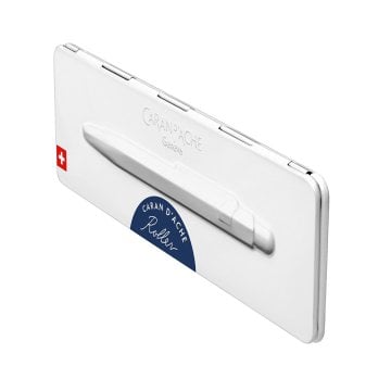 Caran d'Ache 849 XL Format Roller Kalem, Özel Metal Kutusu ile, Gri - Mavi Mürekkep
