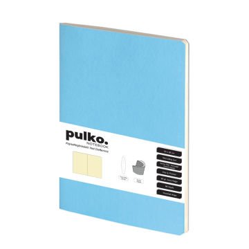 PULKO Notebook Not Defteri, (20x28cm), Terzi Dikiş, Termo Deri Kapak, 96 Sayfa, Krem Kağıt, Düz, 033, Turkuaz
