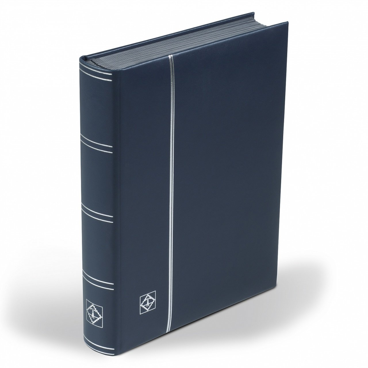 Leuchtturm Pul Defteri LEDER Hakiki Deri S64, A4, 32 Yaprak, 64 Sayfa, Full Asetat(Tamamen Şeffaf) Siyah Zemin Lacivert