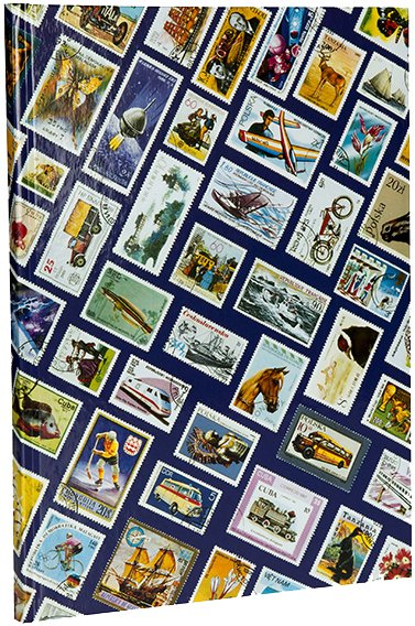 Leuchtturm Pul Defteri HOBBY W16, A4+, 8 Yaprak, 16 Sayfa, Beyaz Zemin Mavi