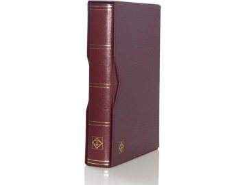 Leuchtturm Stamp Book PREMIUM S64 SET, A4, 32 feuilles, 64 pages, la transparence complète (entièrement transparent) sol noir, lambrissé Bordeaux