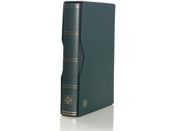Leuchtturm Stamp Book PREMIUM SET S64, A4, 32 feuilles, 64 pages, toute transparence (entièrement transparent) Noir Terre, Vert foncé Cassette
