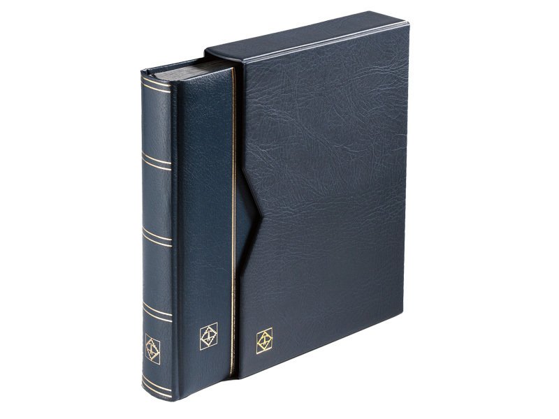Leuchtturm Pul Defteri PREMIUM S64 SET, A4, 32 Yaprak, 64 Sayfa, Full Asetat(Tamamen Şeffaf) Siyah Zemin, Kasetli Lacivert
