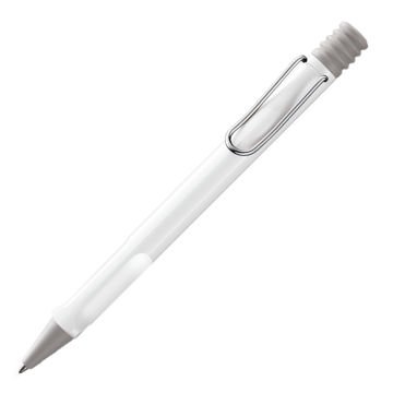 Lamy Safari Tükenmez Kalem, Dayanıklı Plastik Gövde, Ergonomik Grip, Çelik Klips, Parlak Beyaz