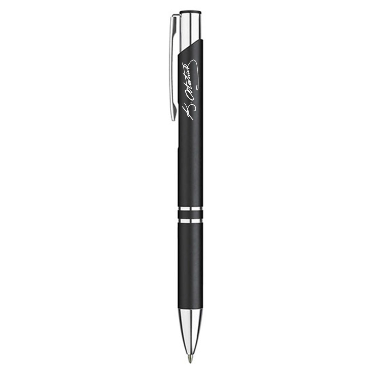 PULKO Promosyon Classic Lines II, Metal Kasa, Tükenmez Kalem, 041 (K. Atatürk İmzalı), Siyah