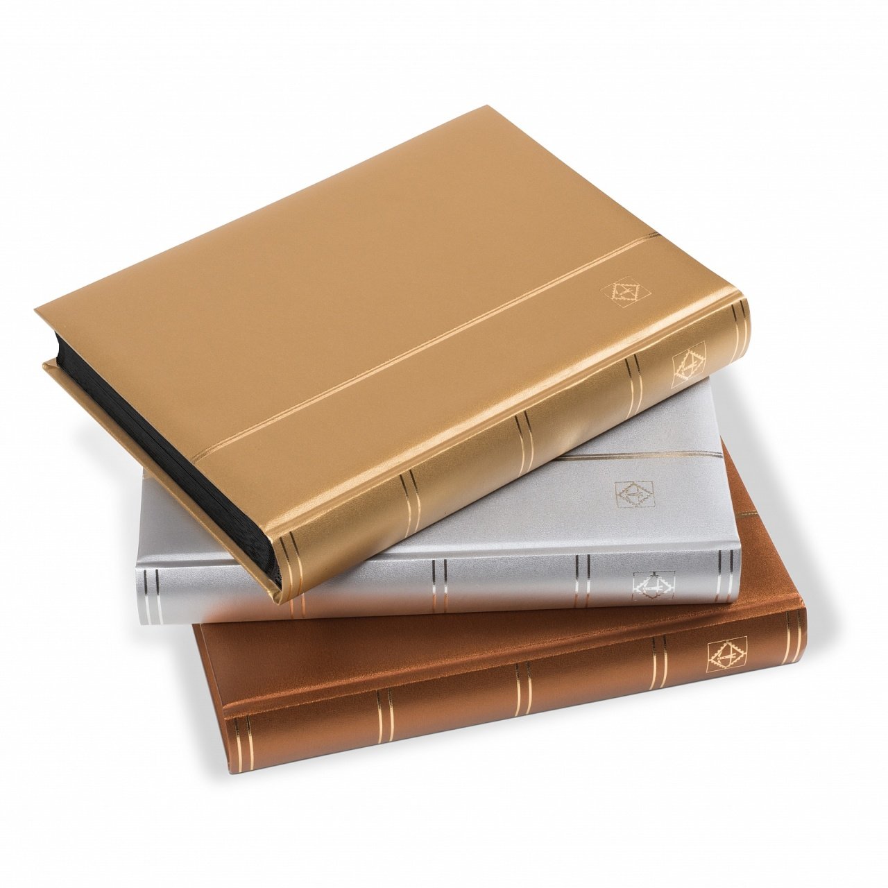 Leuchtturm Pul Defteri METALİK DELUXE S64, A4, 32 Yaprak, 64 Sayfa, Siyah Zemin