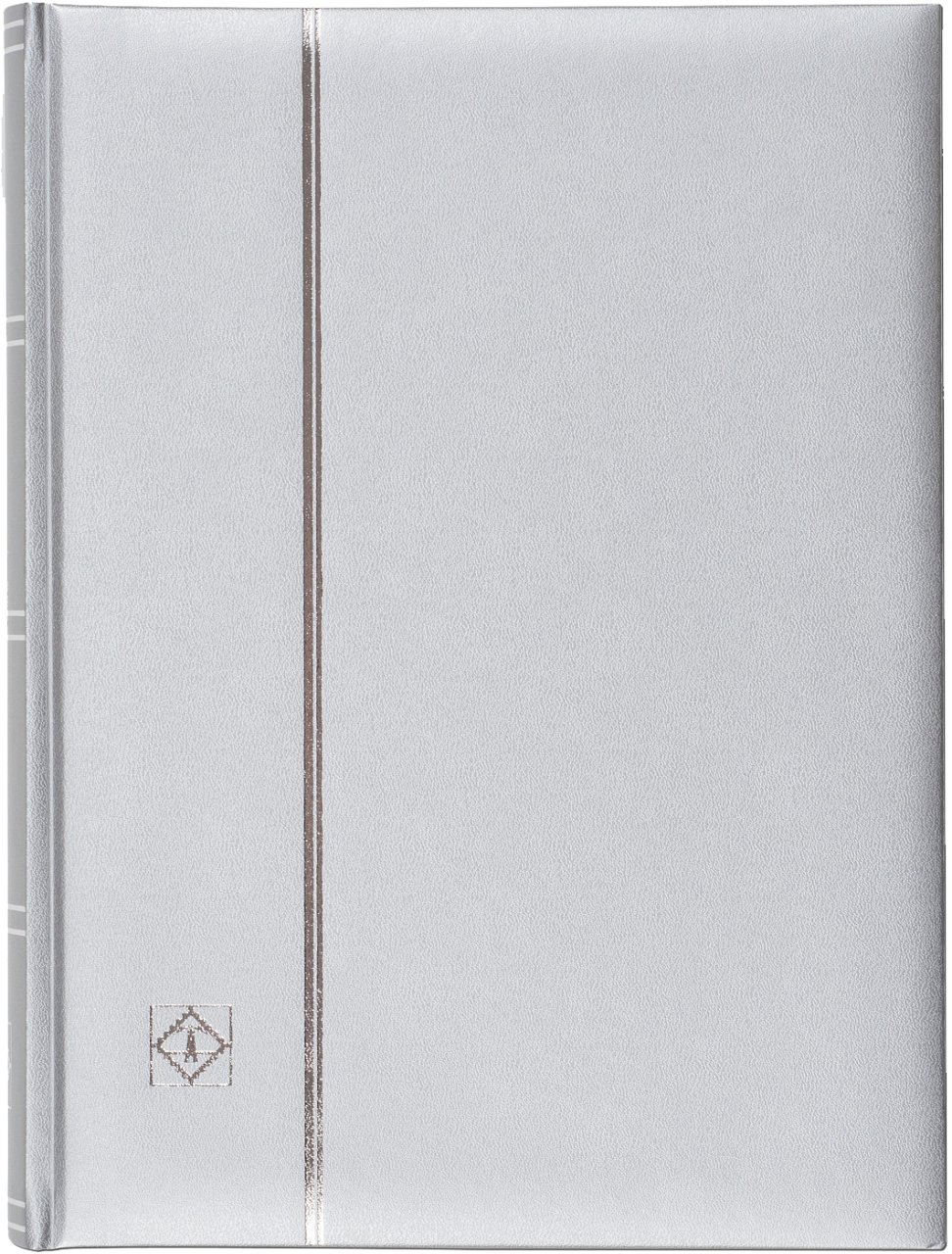 Leuchtturm Pul Defteri METALİK DELUXE S64, A4, 32 Yaprak, 64 Sayfa, Siyah Zemin Gümüş Gri