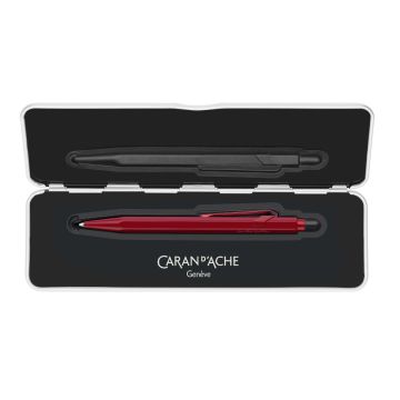 CaranD'ache 849 Limited Edition, Claim Your Style Polar Blue Tükenmez Kalem, Özel Metal Kutusu ile, Garnet Red