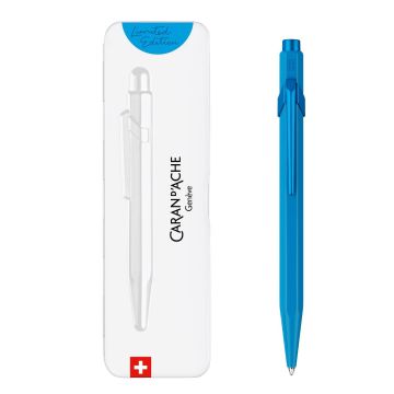 CaranD'ache 849 Limited Edition, Claim Your Style Polar Blue Tükenmez Kalem, Özel Metal Kutusu ile, Azure Blue